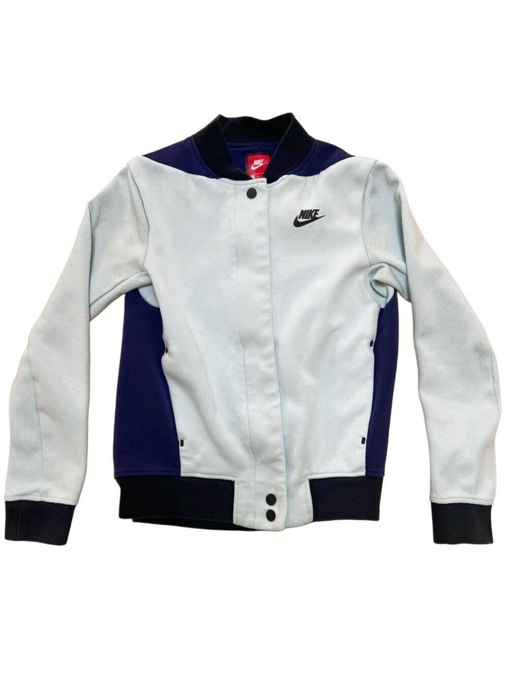 Nike Navy and Light Blue Zip Up Jacket - Size XS